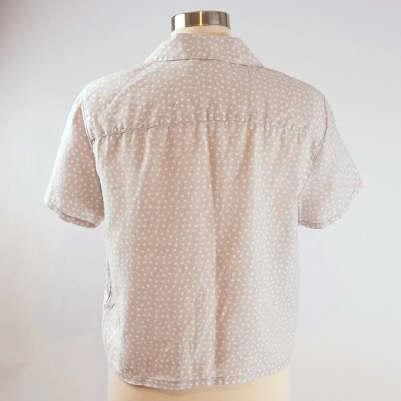 Rachel Zoe Gray Polka Dot Button Down Shirt - Picture 3 of 6
